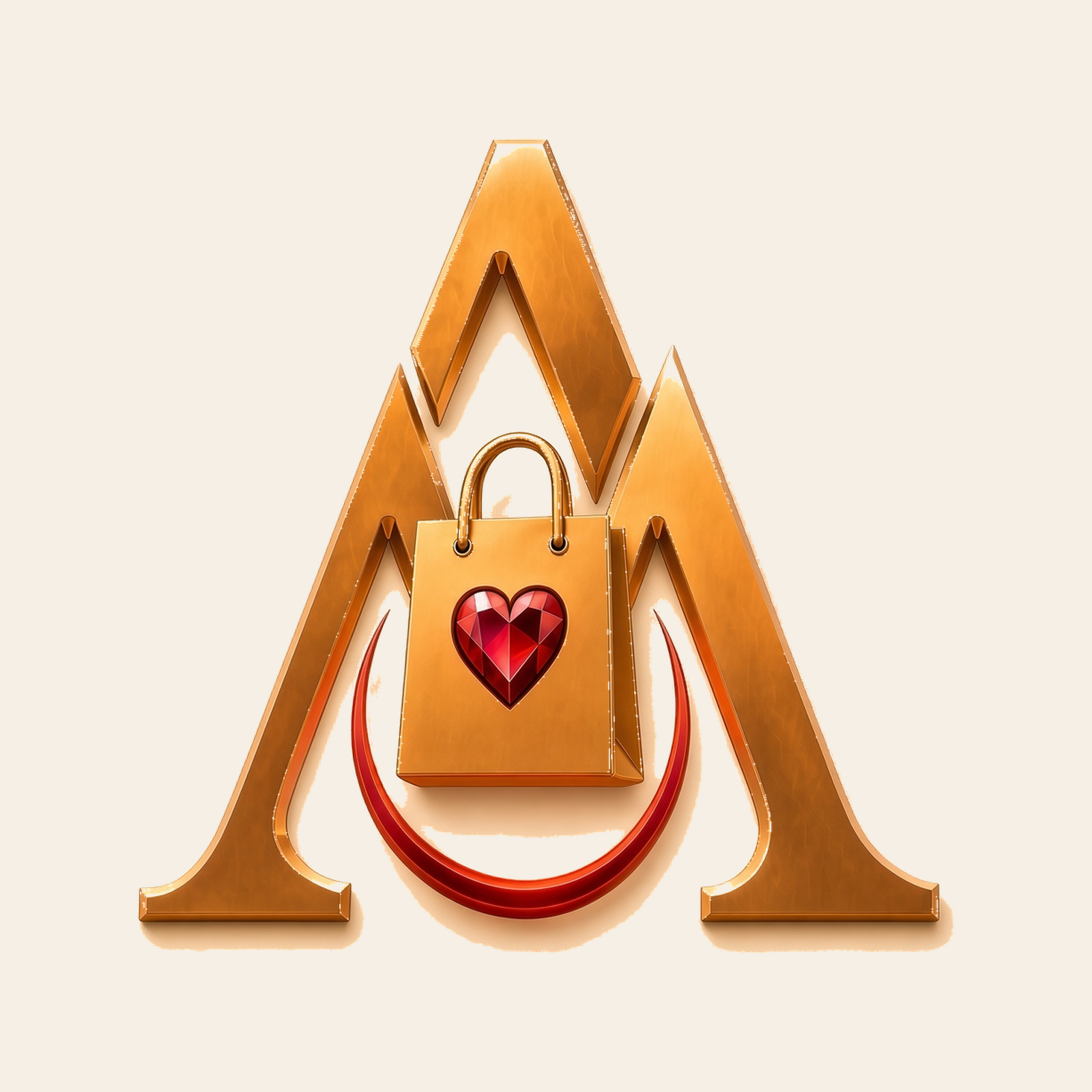 Mark — gold A + bag